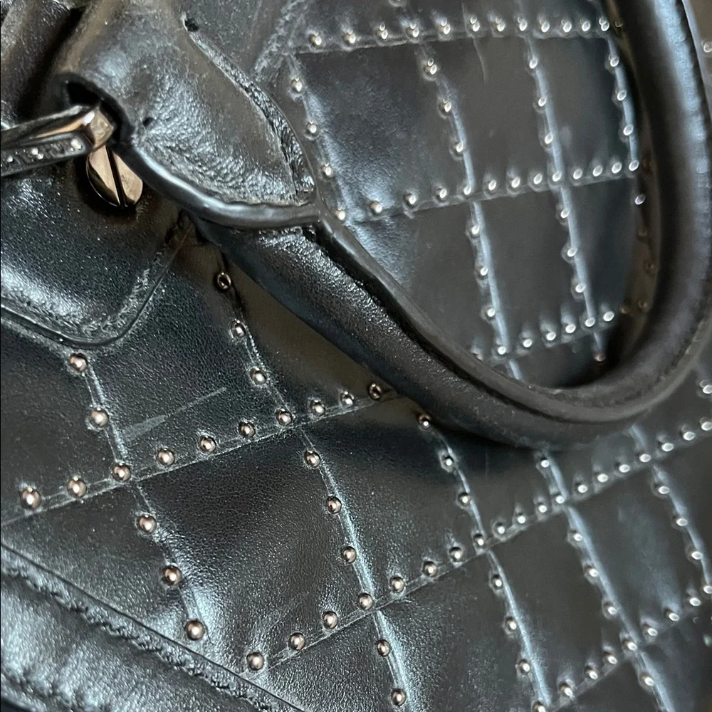 Michael Kors Black Studded‎ Quilted Satchel